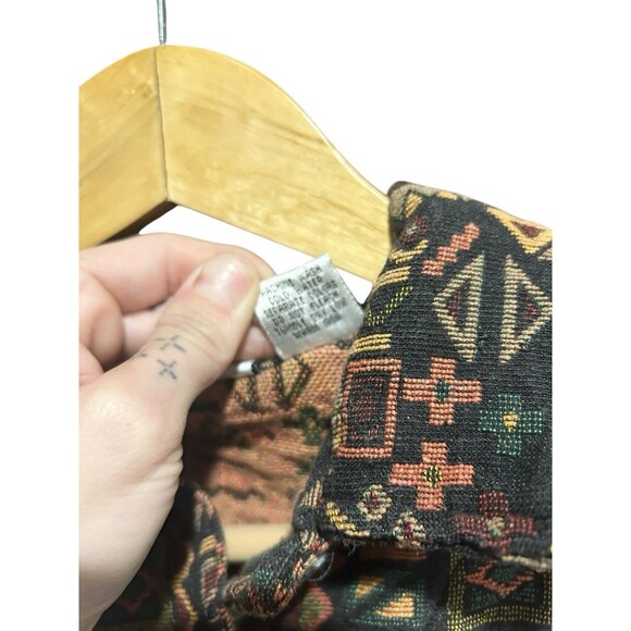 Vintage Chicos Design Western Tapestry Jacket Canvas 90s Size 1 or M Multicolor - Picture 6 of 7